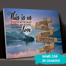 Load image into Gallery viewer, Riverside Sunset Color Personalized "THIS IS US" Multi-Names Premium Canvas Poster