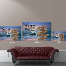 Load image into Gallery viewer, Riverside Sunset Color Personalized "THIS IS US" Multi-Names Premium Canvas Poster