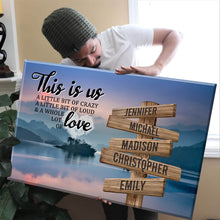 Load image into Gallery viewer, Riverside Sunset Color Personalized "THIS IS US" Multi-Names Premium Canvas