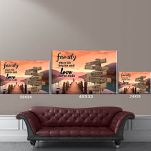 Load image into Gallery viewer, Riverside at Dusk Color  Where Life Begins And Love Never Ends Multi-Names Premium Canvas
