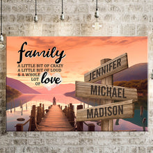 Load image into Gallery viewer, Riverside at Dusk Color A Little Whole Lot of Love Multi-Names Premium Canvas Poster