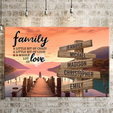 Load image into Gallery viewer, Riverside at Dusk Color A Little Whole Lot of Love Multi-Names Premium Canvas Poster