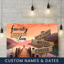 Load image into Gallery viewer, Riverside at Dusk Color A Little Whole Lot of Love Multi-Names Premium Canvas Poster