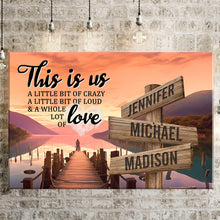 Load image into Gallery viewer, Riverside at Dusk Color Personalized "THIS IS US" Multi-Names Premium Canvas Poster