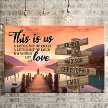 Load image into Gallery viewer, Riverside at Dusk Color Personalized "THIS IS US" Multi-Names Premium Canvas