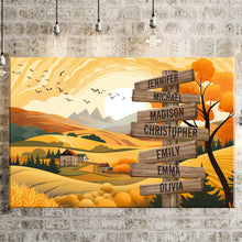 Load image into Gallery viewer, Rural Scenery Color Multi-Names Premium Canvas Poster