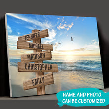 Load image into Gallery viewer, Seagulls On Sunny Beach Color Multi-Names Premium Canvas Poster