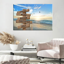 Load image into Gallery viewer, Seagulls On Sunny Beach Color Multi-Names Premium Canvas Poster