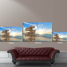 Load image into Gallery viewer, Seagulls On Sunny Beach Color Multi-Names Premium Canvas Poster