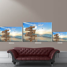 Load image into Gallery viewer, Seagulls On Sunny Beach Color Multi-Names Premium Canvas