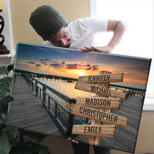 Load image into Gallery viewer, Seaside Pier Color Multi-Names Premium Canvas