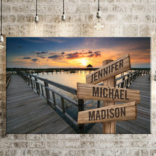 Load image into Gallery viewer, Seaside Pier Color Multi-Names Premium Canvas Poster