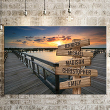 Load image into Gallery viewer, Seaside Pier Color Multi-Names Premium Canvas