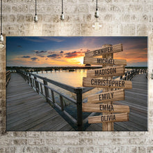 Load image into Gallery viewer, Seaside Pier Color Multi-Names Premium Canvas