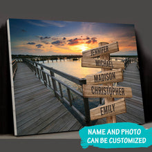 Load image into Gallery viewer, Seaside Pier Color Multi-Names Premium Canvas Poster