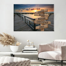 Load image into Gallery viewer, Seaside Pier Color Multi-Names Premium Canvas