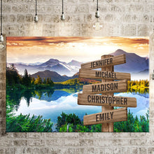 Load image into Gallery viewer, Snow Mountain Lake Color Multi-Names Premium Canvas