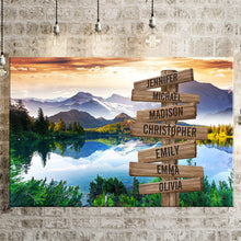 Load image into Gallery viewer, Snow Mountain Lake Color Multi-Names Premium Canvas
