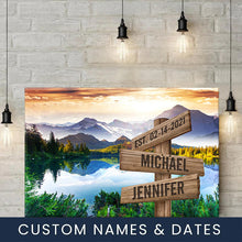 Load image into Gallery viewer, Snow Mountain Lake Color Multi-Names Premium Canvas