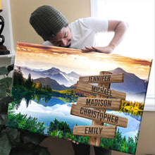 Load image into Gallery viewer, Snow Mountain Lake Color Multi-Names Premium Canvas