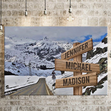 Load image into Gallery viewer, Snow Mountain Road Color Multi-Names Premium Canvas