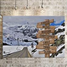 Load image into Gallery viewer, Snow Mountain Road Color Multi-Names Premium Canvas