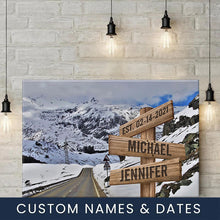 Load image into Gallery viewer, Snow Mountain Road Color Multi-Names Premium Canvas