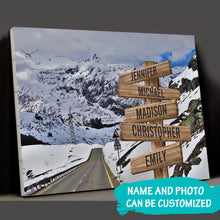 Load image into Gallery viewer, Snow Mountain Road Color Multi-Names Premium Canvas