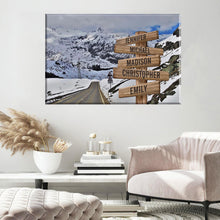 Load image into Gallery viewer, Snow Mountain Road Color Multi-Names Premium Canvas