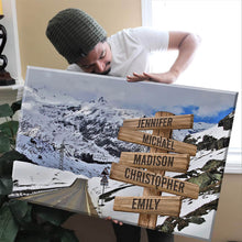 Load image into Gallery viewer, Snow Mountain Road Color Multi-Names Premium Canvas