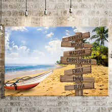 Load image into Gallery viewer, Summer Beach Color Multi-Names Premium Canvas