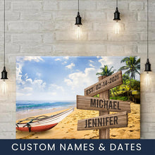 Load image into Gallery viewer, Summer Beach Color Multi-Names Premium Canvas