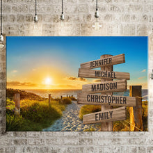 Load image into Gallery viewer, Summer Beach Sunset Color Multi-Names Premium Canvas