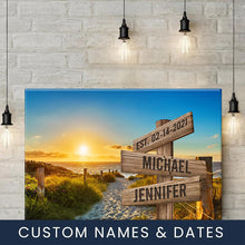 Load image into Gallery viewer, Summer Beach Sunset Color Multi-Names Premium Canvas