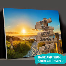 Load image into Gallery viewer, Summer Beach Sunset Color Multi-Names Premium Canvas