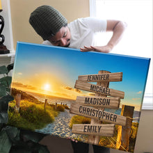 Load image into Gallery viewer, Summer Beach Sunset Color Multi-Names Premium Canvas