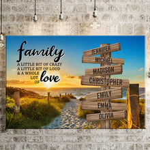 Load image into Gallery viewer, Summer Beach Sunset Color A Little Whole Lot of Love Multi-Names Premium Canvas Poster