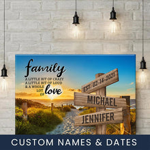 Load image into Gallery viewer, Summer Beach Sunset Color A Little Whole Lot of Love Multi-Names Premium Canvas