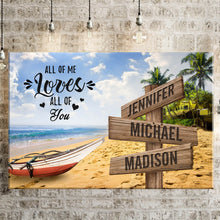 Load image into Gallery viewer, Summer Beach Color All of Me Loves All of You Multi-Names Premium Canvas Poster