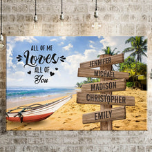 Load image into Gallery viewer, Summer Beach Color All of Me Loves All of You Multi-Names Premium Canvas Poster