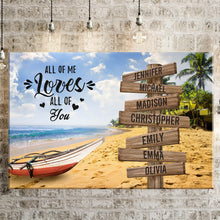 Load image into Gallery viewer, Summer Beach Color All of Me Loves All of You Multi-Names Premium Canvas Poster