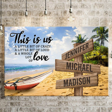 Load image into Gallery viewer, Summer Beach Color Personalized "THIS IS US" Multi-Names Premium Canvas