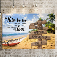 Load image into Gallery viewer, Summer Beach Color Personalized "THIS IS US" Multi-Names Premium Canvas Poster