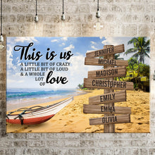 Load image into Gallery viewer, Summer Beach Color Personalized "THIS IS US" Multi-Names Premium Canvas Poster