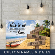 Load image into Gallery viewer, Summer Beach Color Personalized "THIS IS US" Multi-Names Premium Canvas