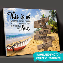 Load image into Gallery viewer, Summer Beach Color Personalized "THIS IS US" Multi-Names Premium Canvas