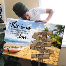 Load image into Gallery viewer, Summer Beach Color Personalized "THIS IS US" Multi-Names Premium Canvas