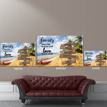 Load image into Gallery viewer, Summer Beach Color  Where Life Begins And Love Never Ends Multi-Names Premium Canvas