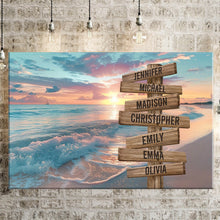 Load image into Gallery viewer, Sunrise And Beach Color Multi-Names Premium Canvas Poster