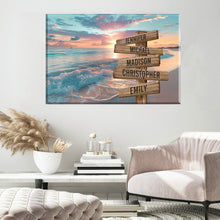 Load image into Gallery viewer, Sunrise And Beach Color Multi-Names Premium Canvas